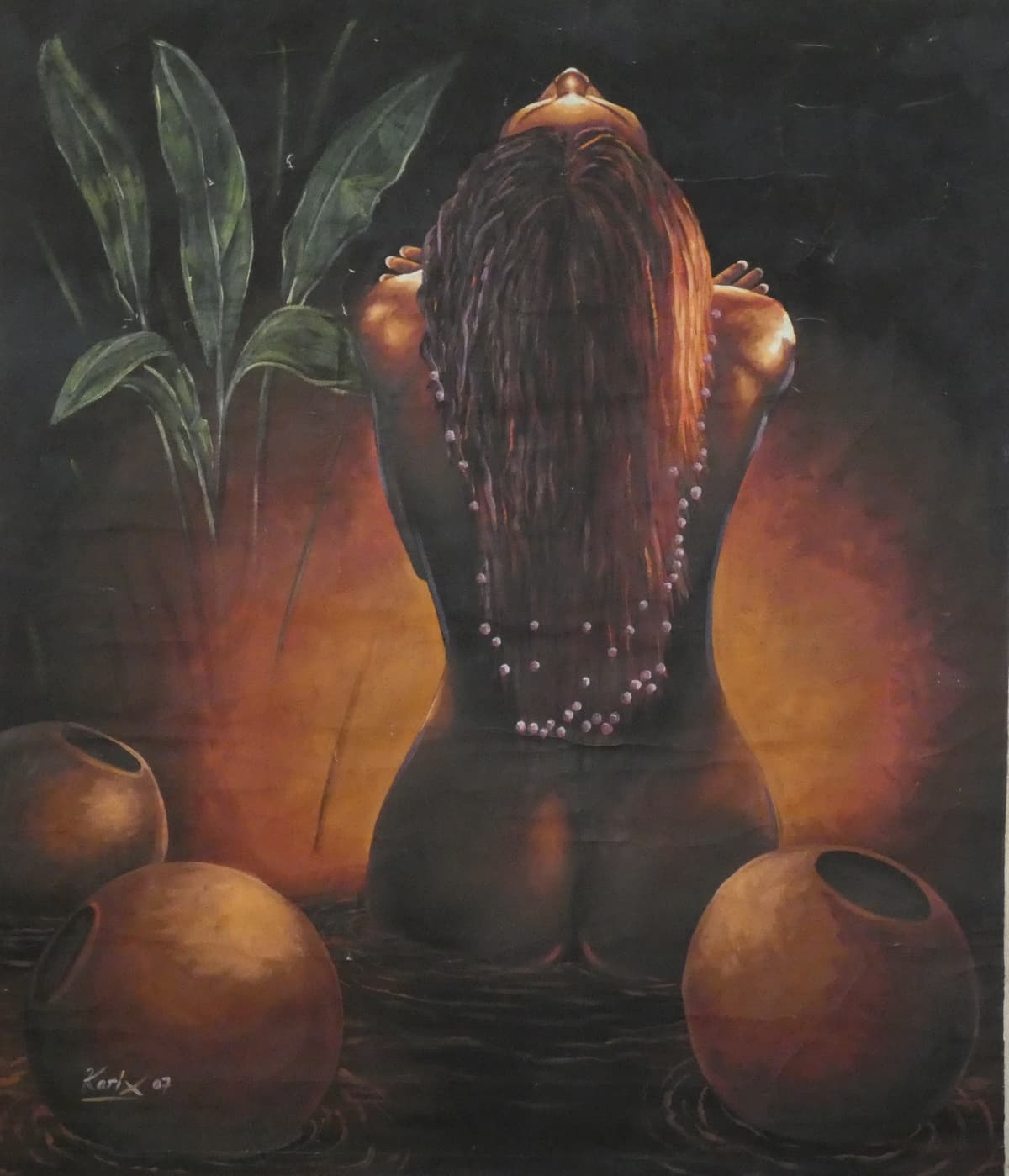 Vibrant African painting by Ikalu Uche Karis