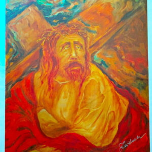 Original Satin Lithograph of Christ by Hector Zablach (1999) – Rare and Unique Religious Artwork