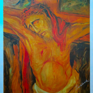 Il Calvario – Rare Cubist Lithograph of Christ by Héctor Zablach (1980s–90s) – Signed Limited Edition